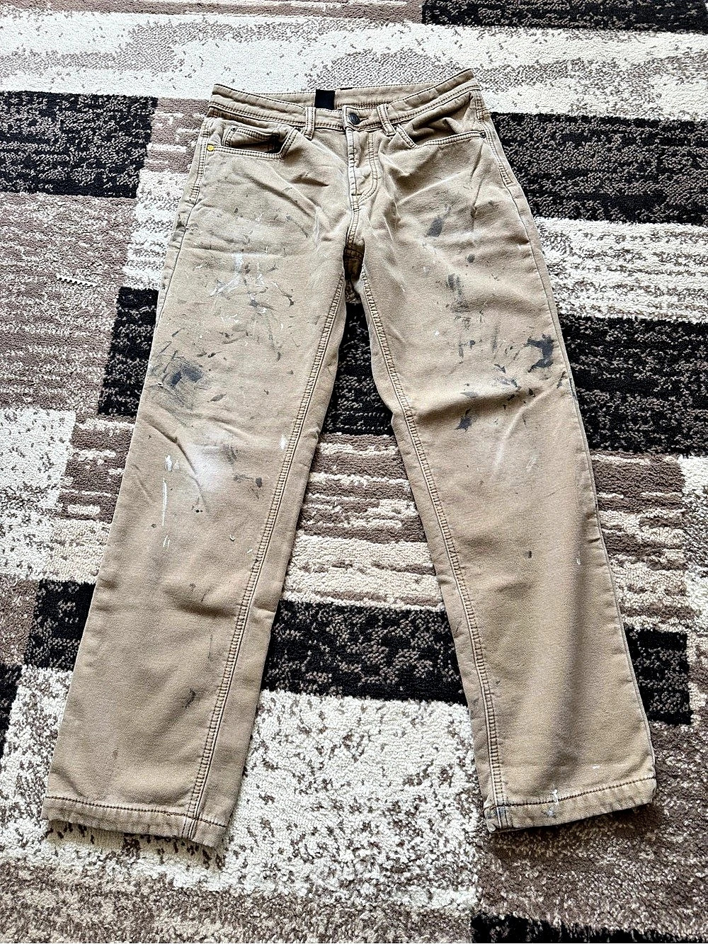 CAT Men's Fleece Lined Canvas Pant Work Pants Waist 32 x 32 Brown